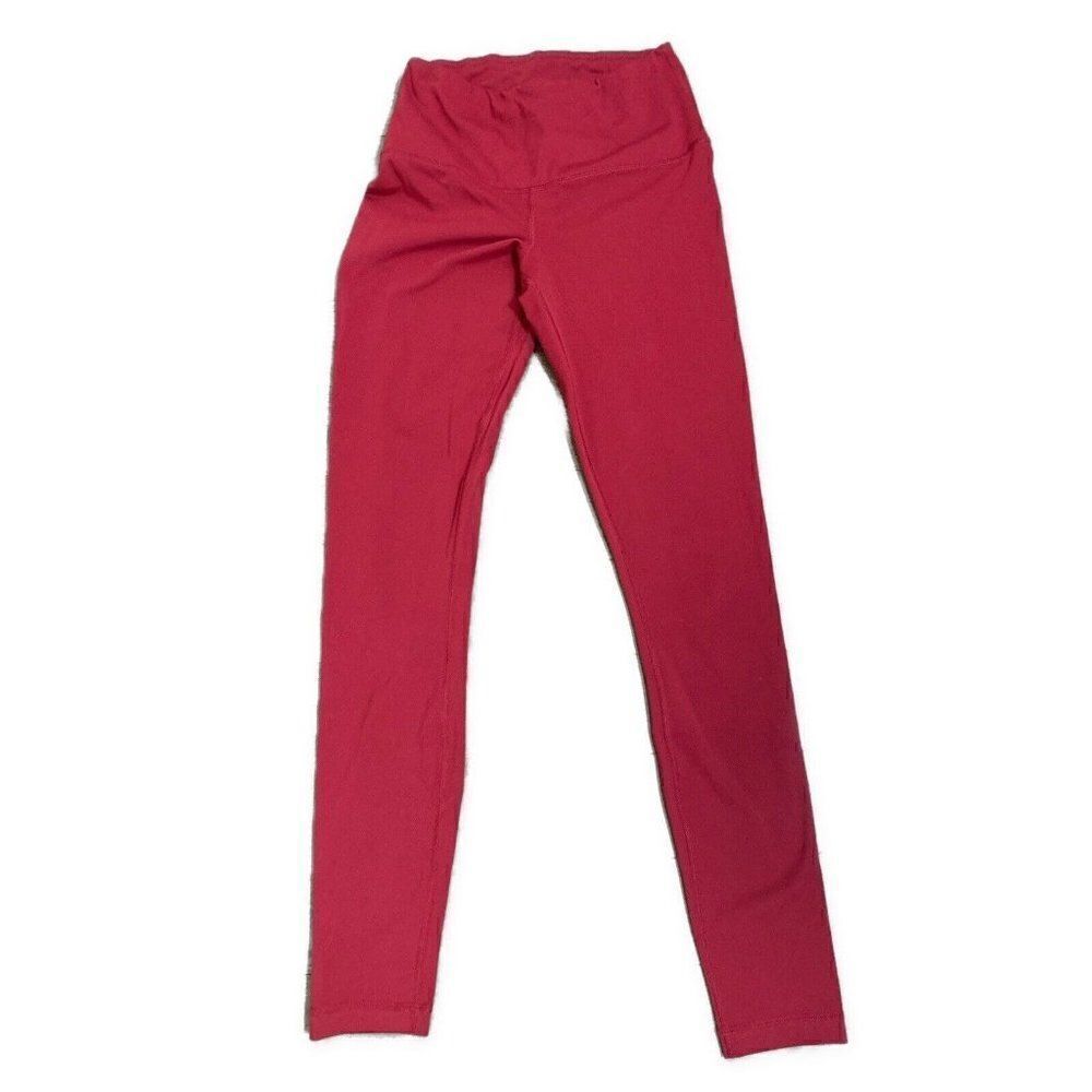 Yogalicious Lux Solid Burgundy Red High Rise Athletic Ankle Leggings Xs